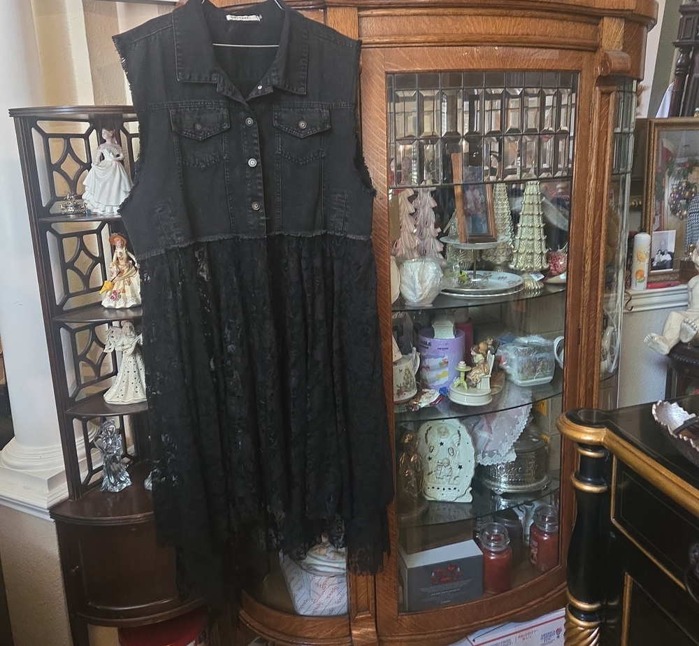 Sleeveless Black Lace Midi Dress Top - Brand ORIGAMI